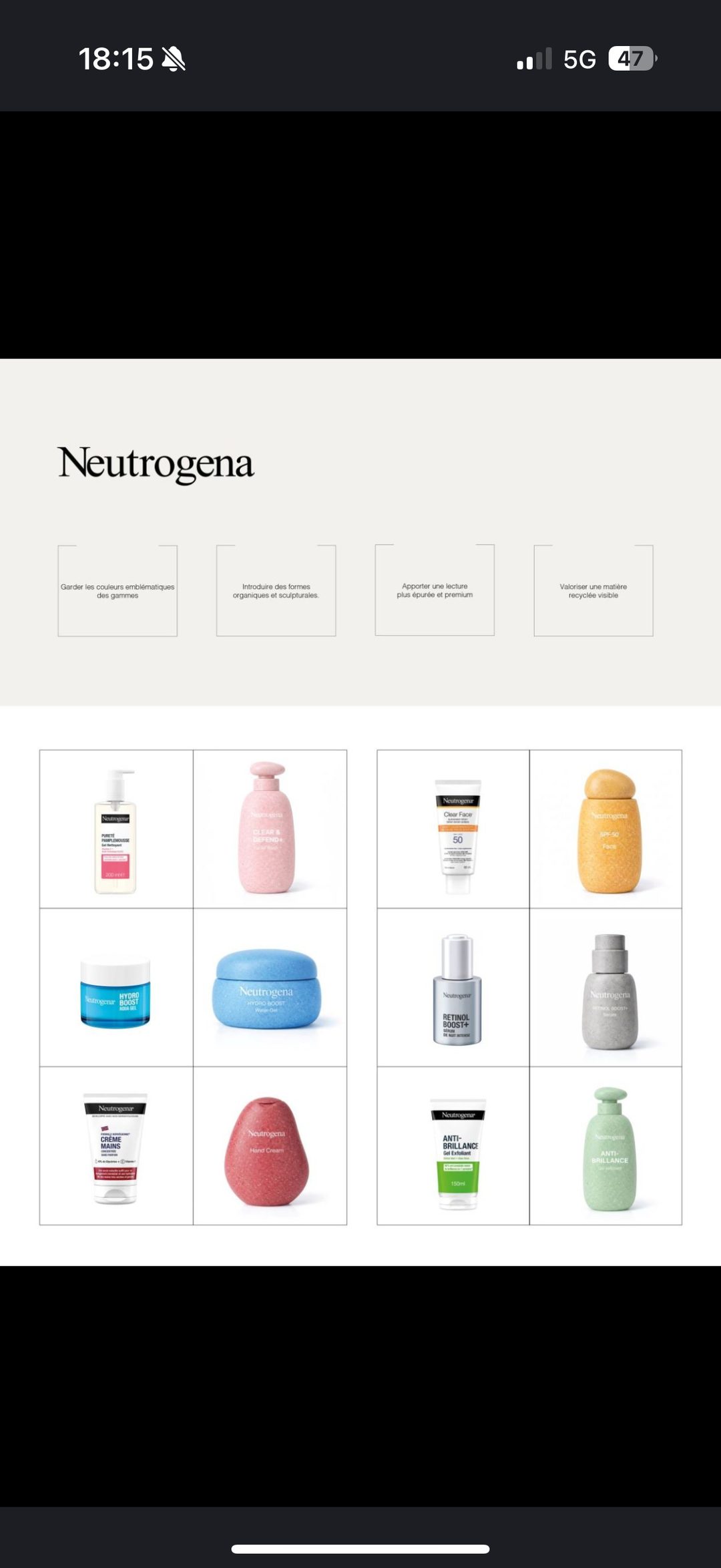 Neutrogena refonte packaging gammes formes organiques