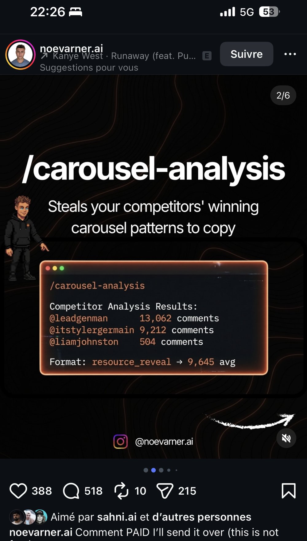 /carousel-analysis — vole les patterns de carrousels gagnants des concurrents
