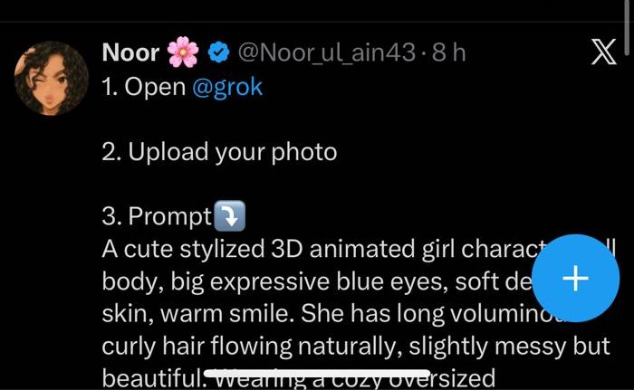 Noor tutoriel Grok avatar 3D stylise 3 etapes