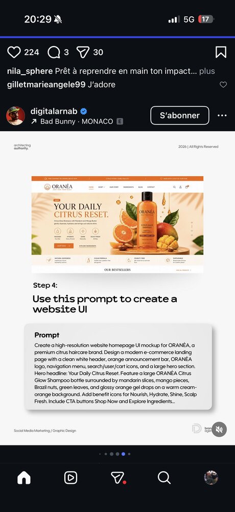 Étape — maquette UI site web