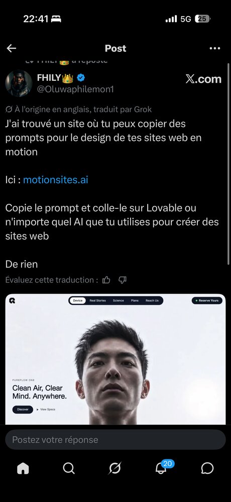 motionsites.ai — prompts pour sites web animés
