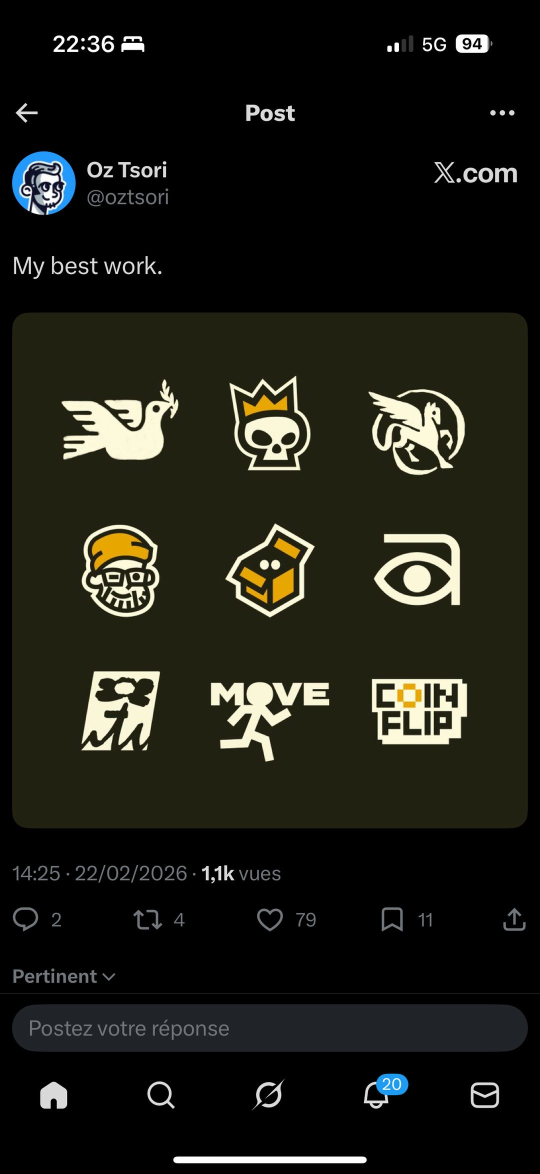 Planche logos pictogrammes minimalistes colombe crane