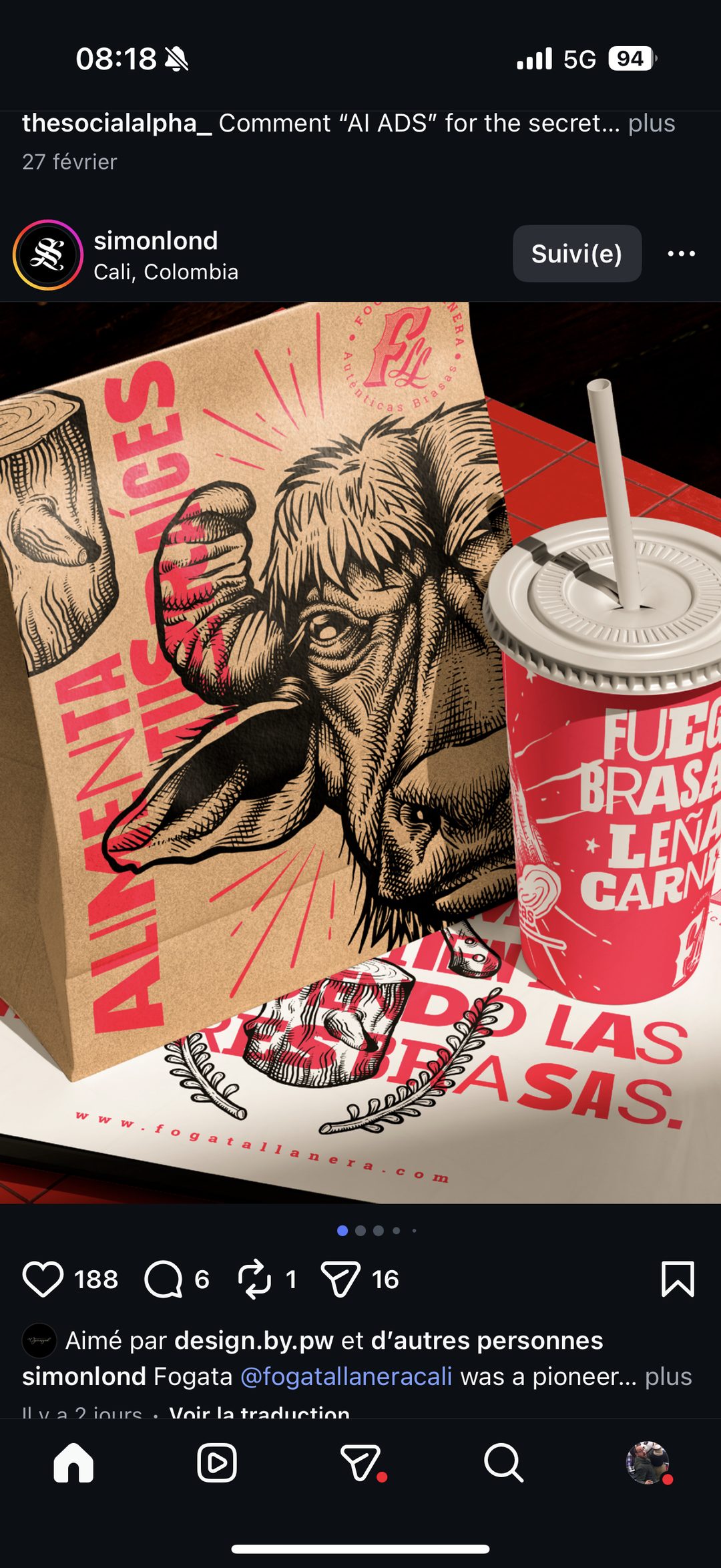 Packaging Fogata Llanera, illustration animal gravure