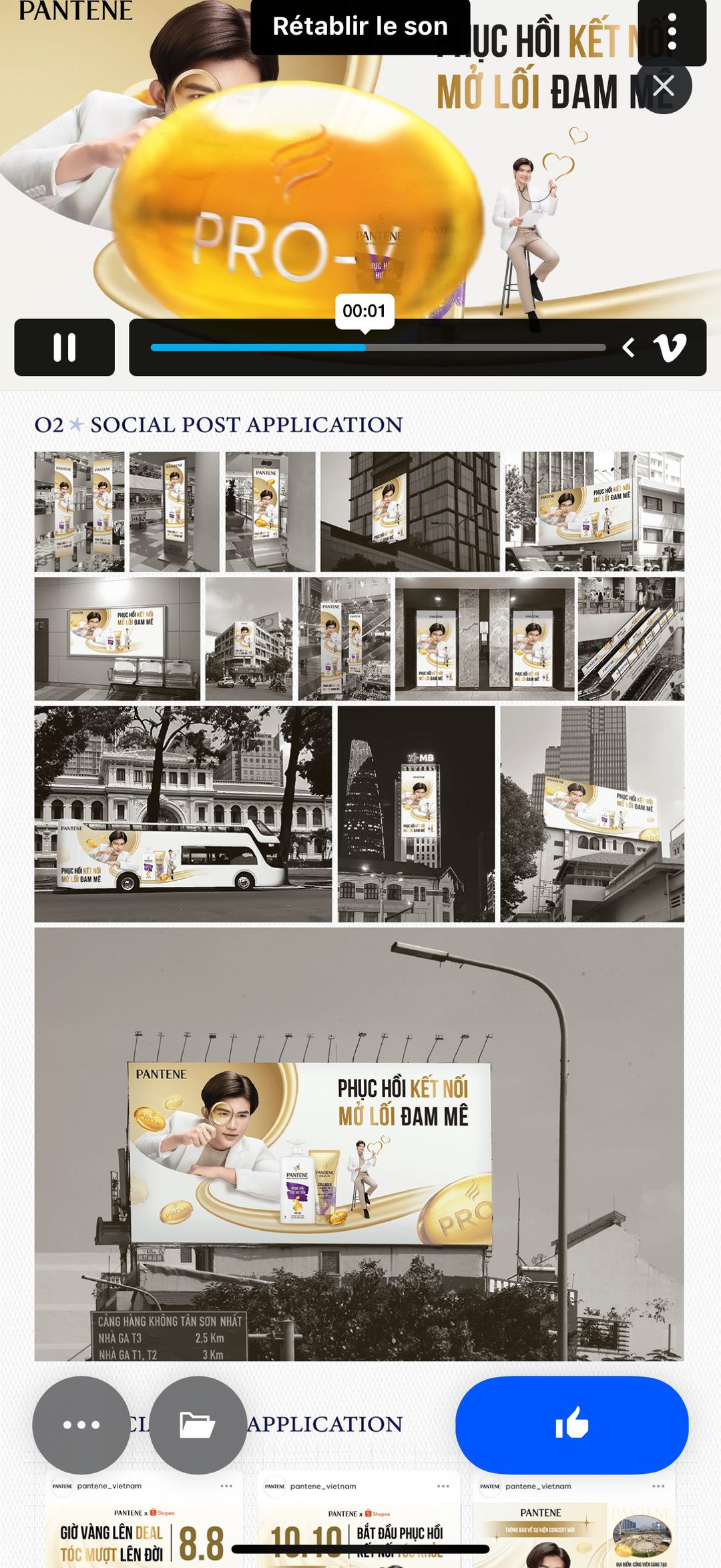 Pantene PRO-V "Phục hồi kết nối" — campagne OOH Vietnam