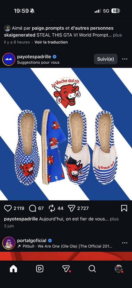 Espadrilles imprimées à motif La Vache qui rit