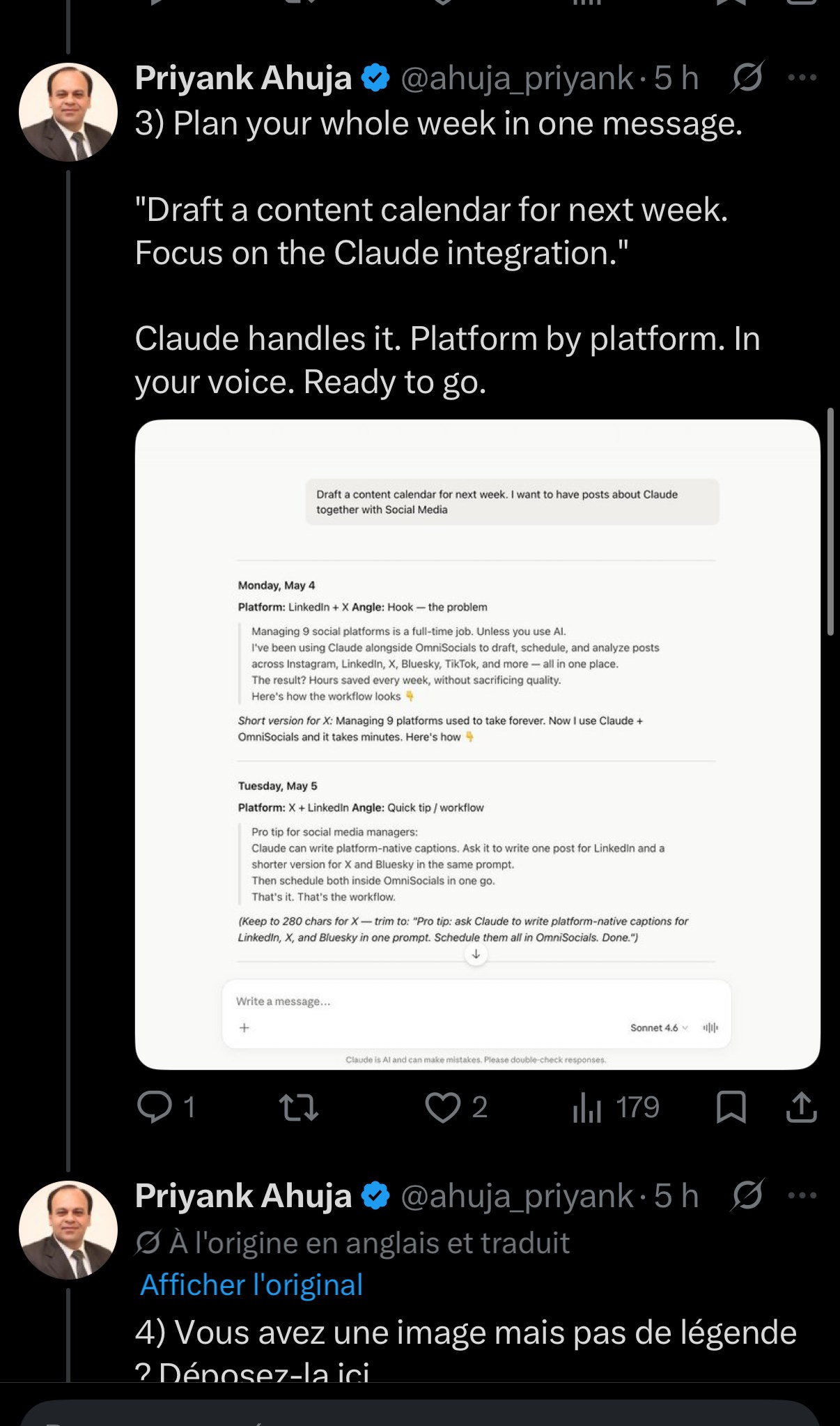 Étape 3 du workflow OmniSocials
