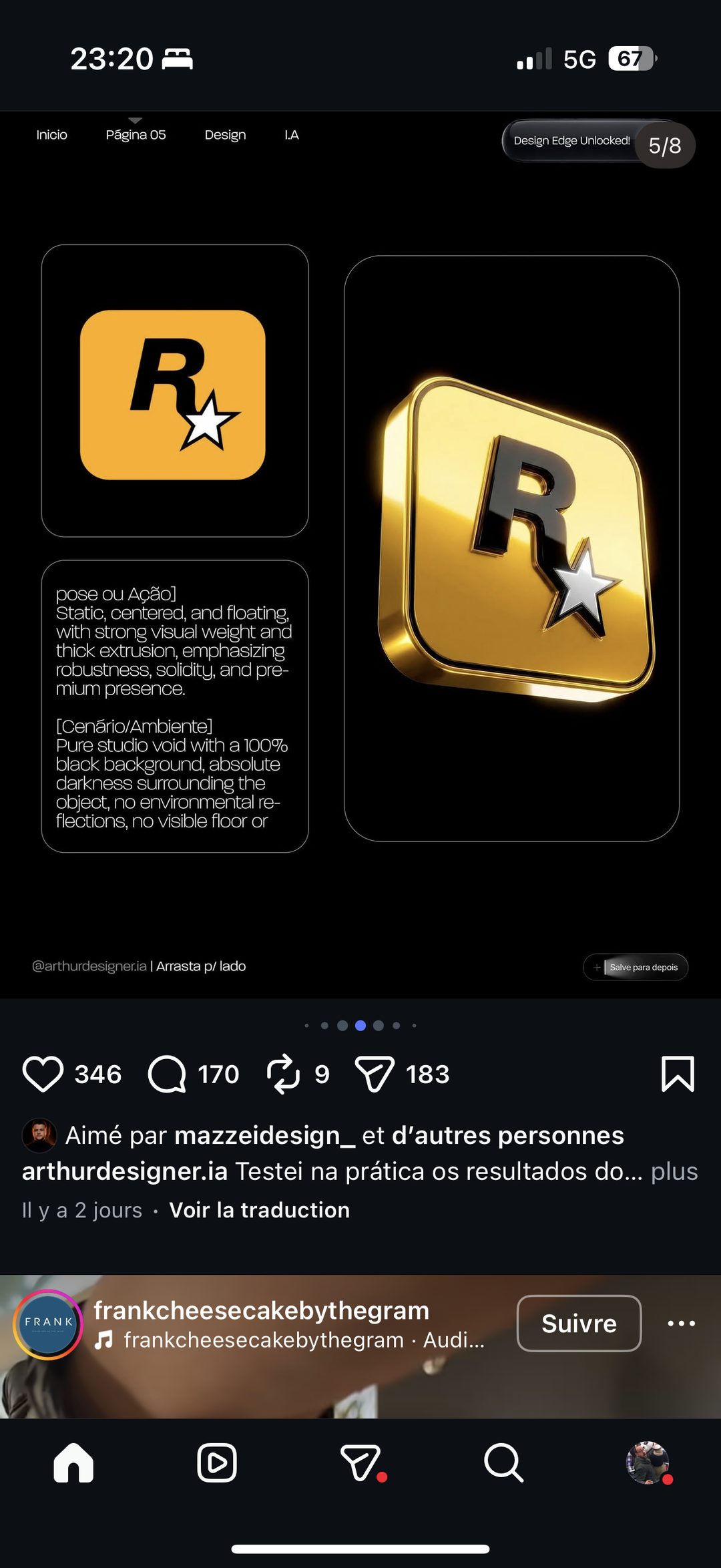 Prompt IA arthurdesigner.ia — rendu 3D premium du logo Rockstar Games