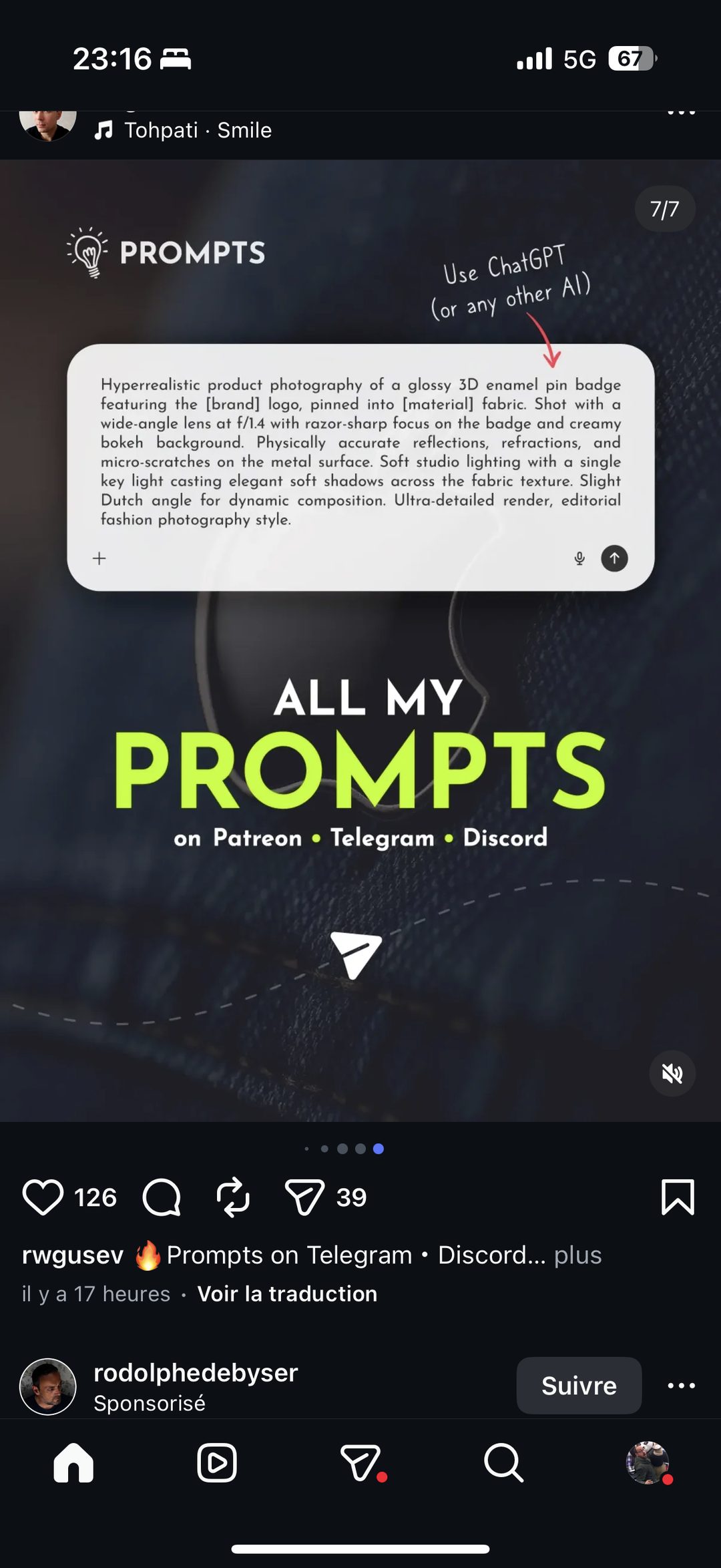Prompt IA - Photo produit d'un badge pin émaillé