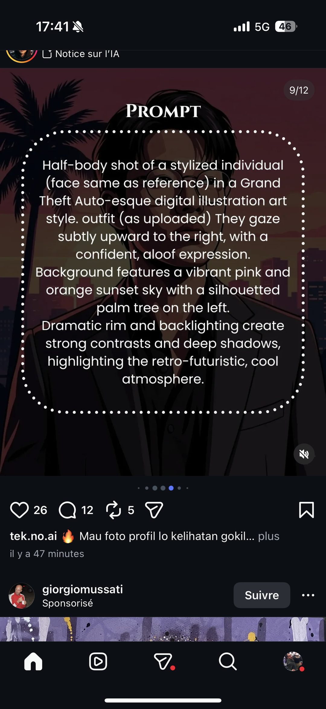Prompt IA - Portrait stylisé façon GTA