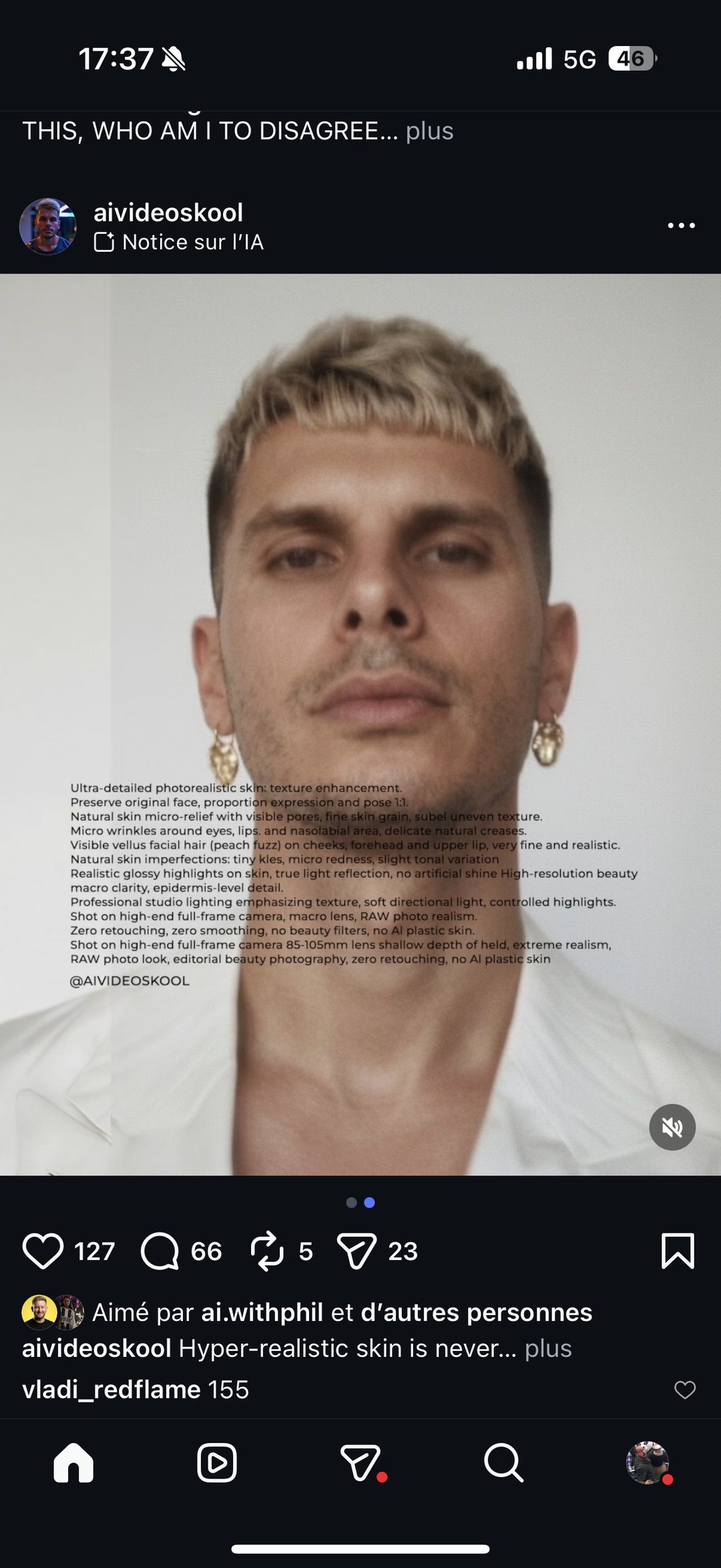 Prompt IA - Portrait photoréaliste à la peau ultra-détaillée