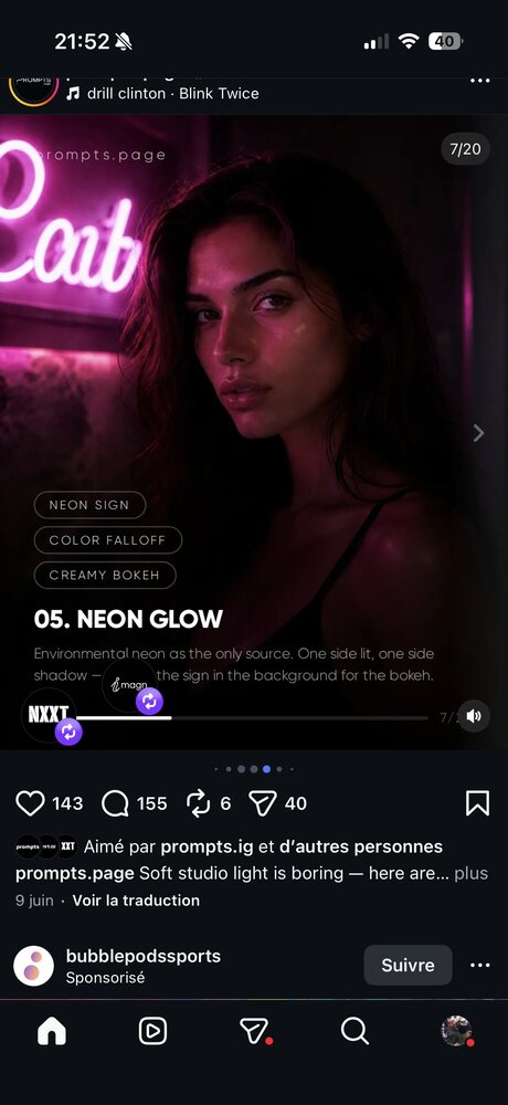 Néon rose en lumière d'ambiance