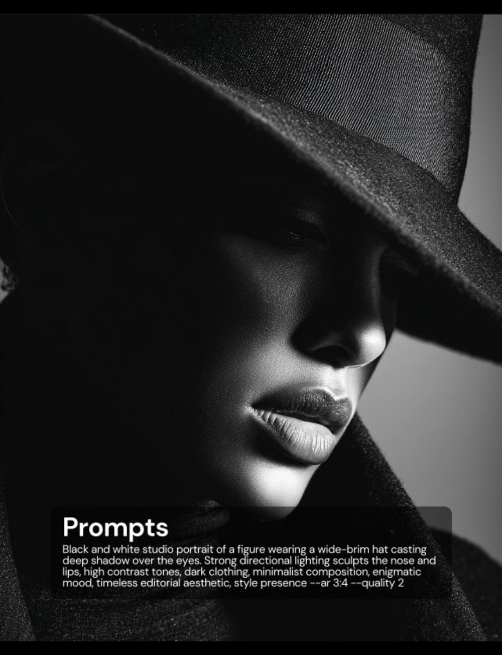 Prompts — chapeau N&B