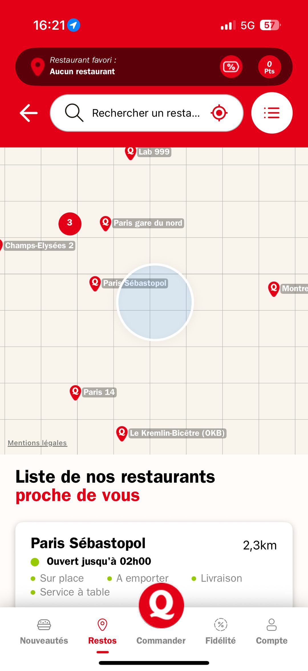Application Quick — localisateur de restaurants (carte et liste)