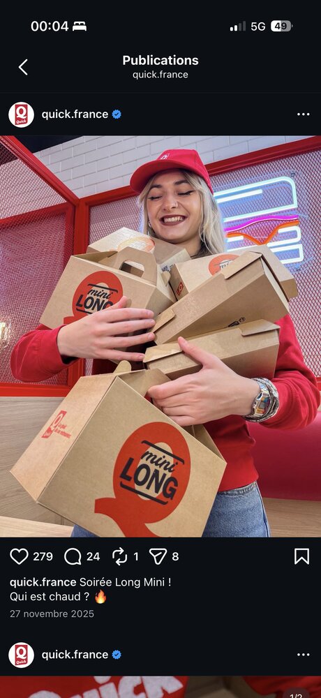 quick.france — lancement gamme « Long Mini », visuel lifestyle