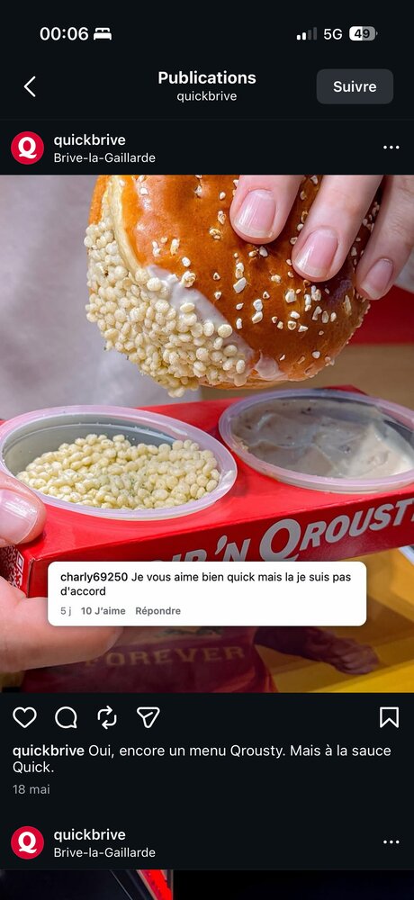 quickbrive — produit « Dip'n Qrousty », donut trempé dans la sauce
