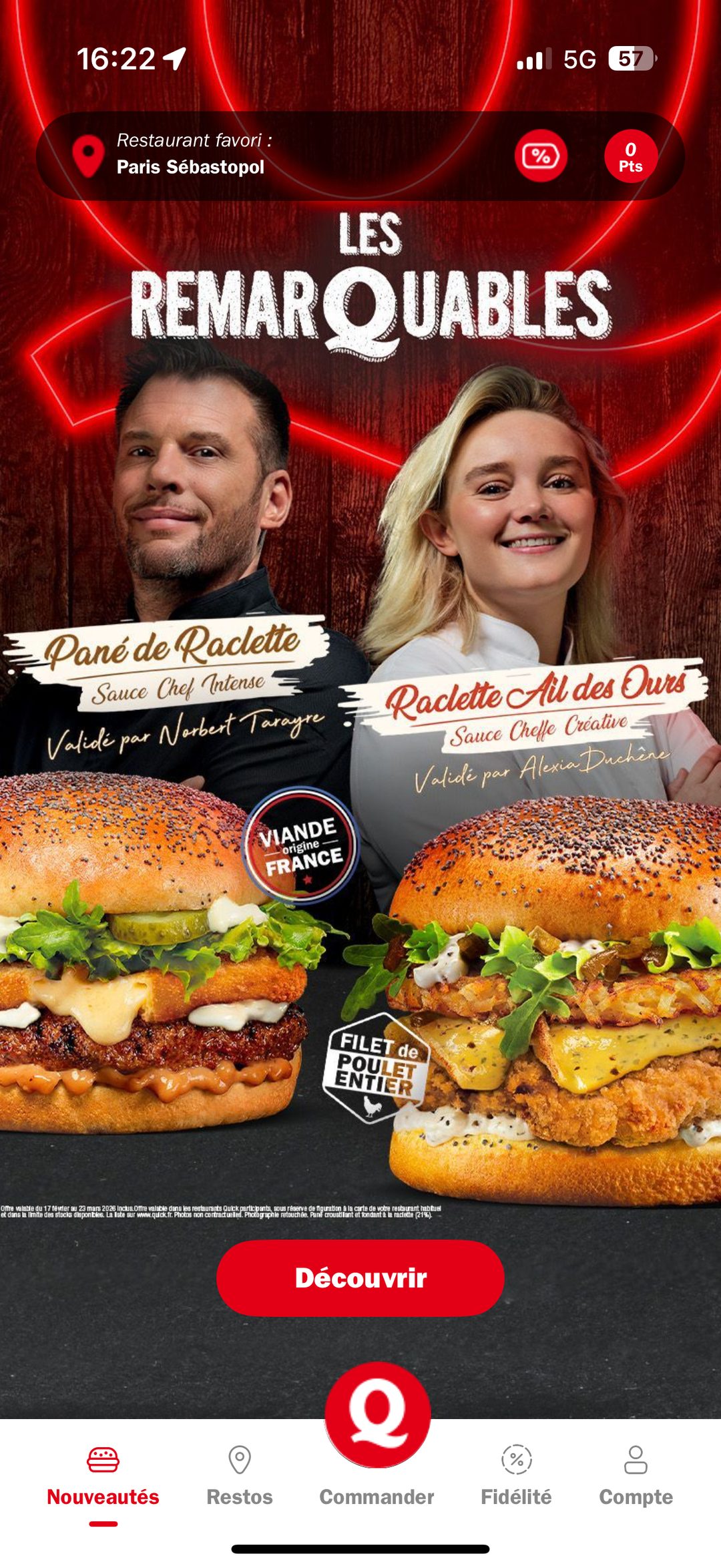 Quick — campagne "Les Remarquables" burgers raclette