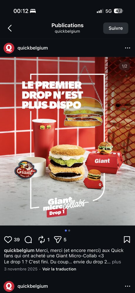 « Le premier drop n'est plus dispo » — célébration du sold-out Drop 1