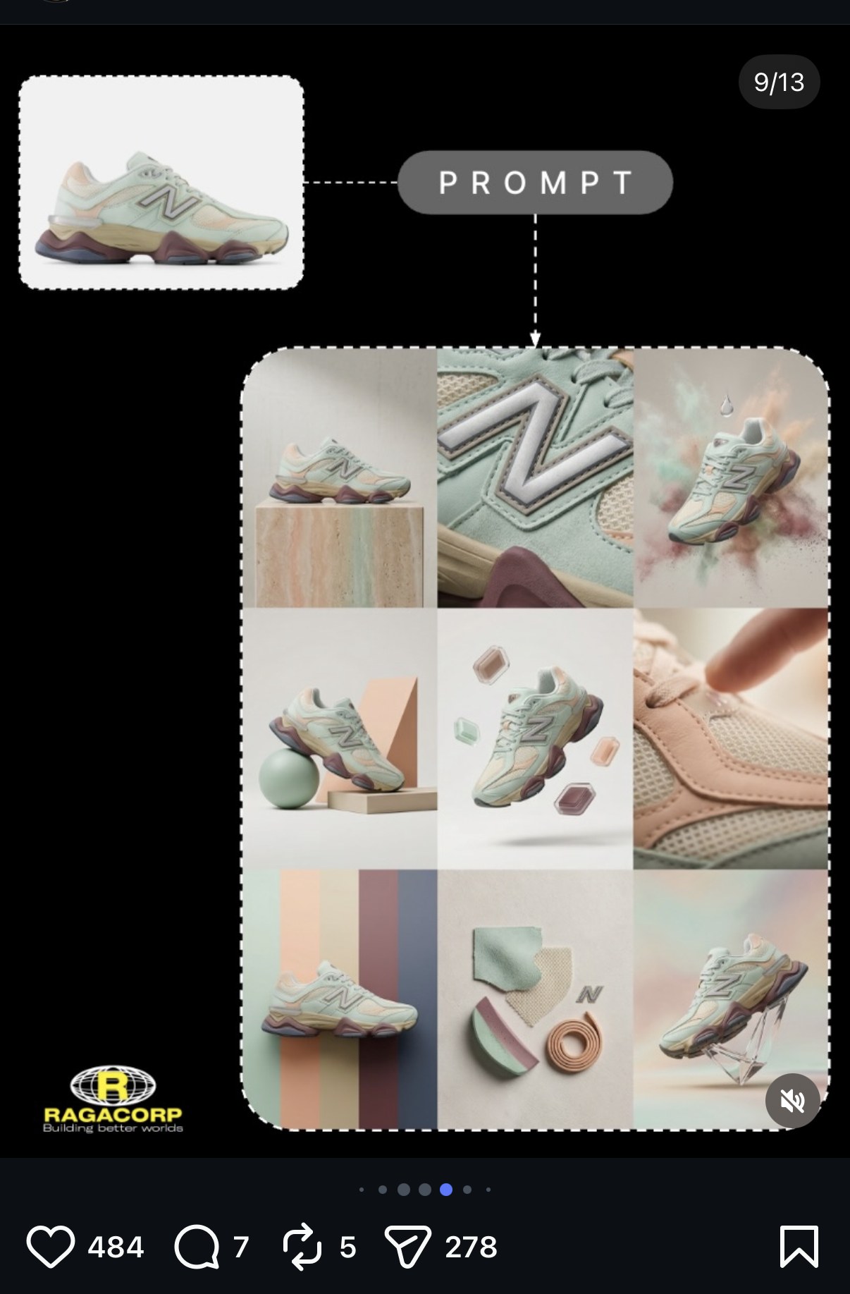ragaco30 — sneaker New Balance 9060 source utilisée comme référence produit