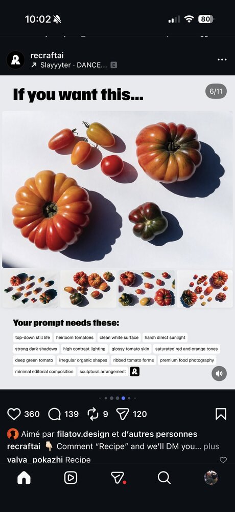 Tomates anciennes vue de dessus, lumière dure, fond blanc
