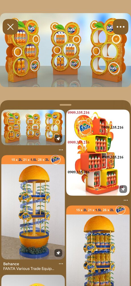 Tours de présentoirs Fanta stylisées