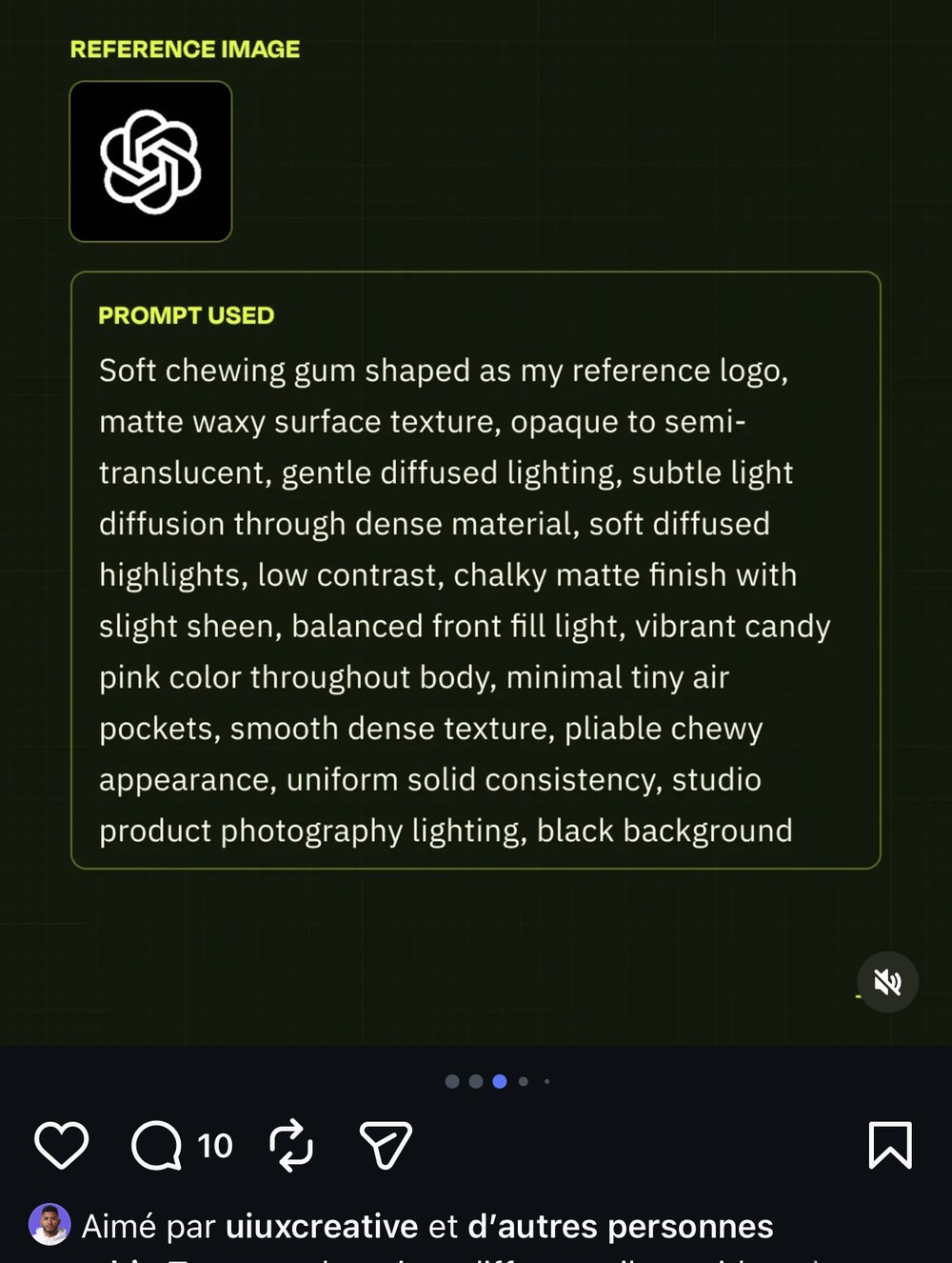 Prompt logo transformé en chewing-gum rose translucide