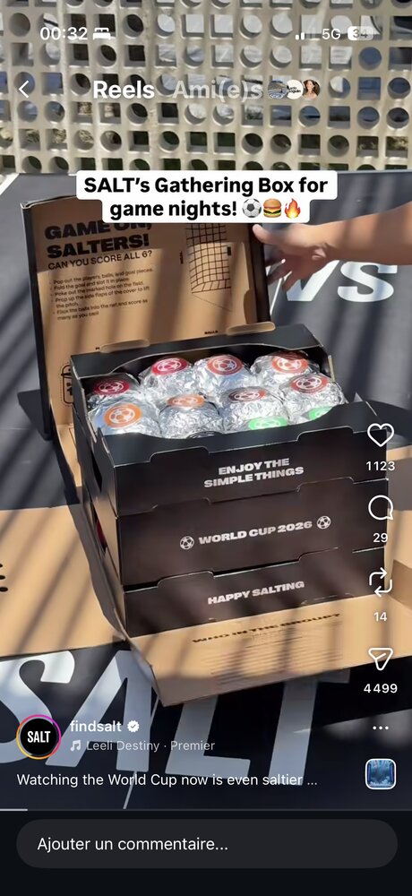 SALT Gathering Box, contenu détaillé (sliders, frites, canettes)