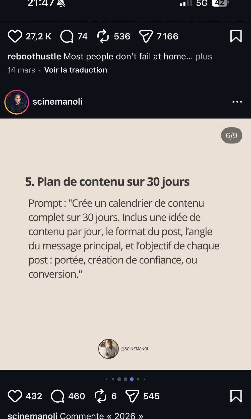 Prompt 5 — Plan de contenu sur 30 jours