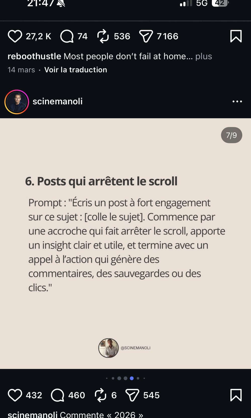 Prompt 6 — Posts qui arrêtent le scroll