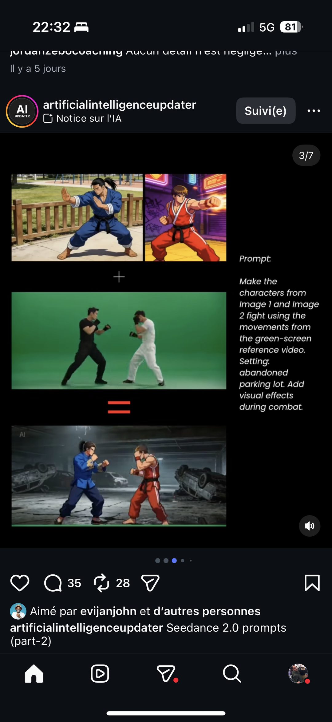 Combat entre deux personnages de jeu vidéo/animation à partir d’une vidéo de référence fond vert