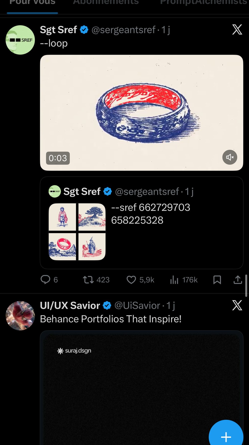 Anneau brode abstrait sref loop Sgt Sref