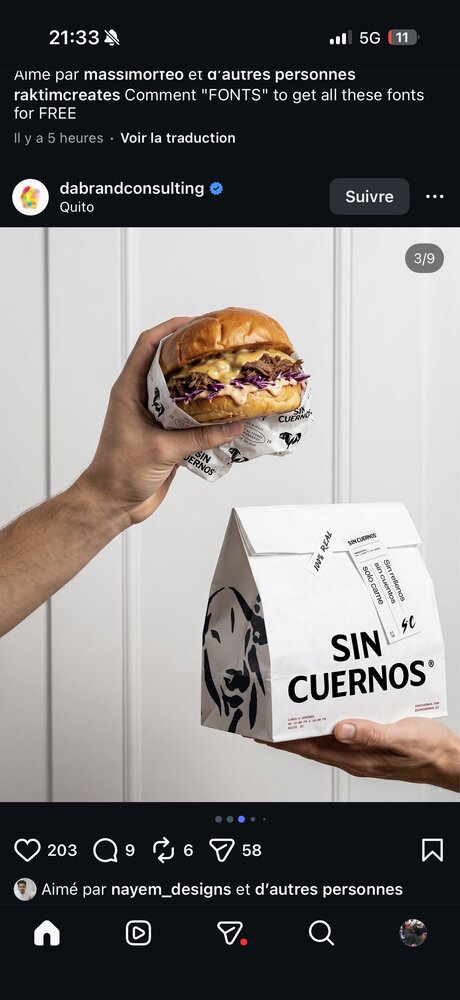 Burger + sac à emporter