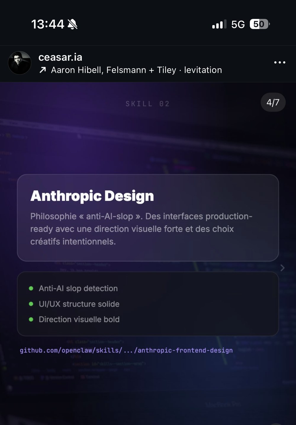 @ceasar.ia — slide SKILL 02 Anthropic Design (4/7)