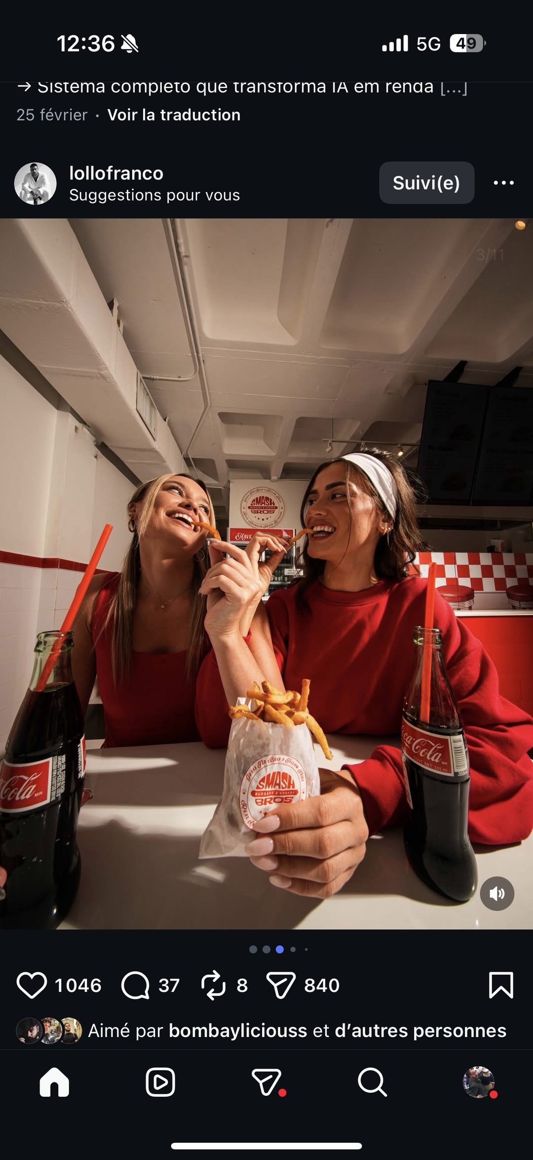 Smash Bros x Coca-Cola — duo complice partageant des frites au diner