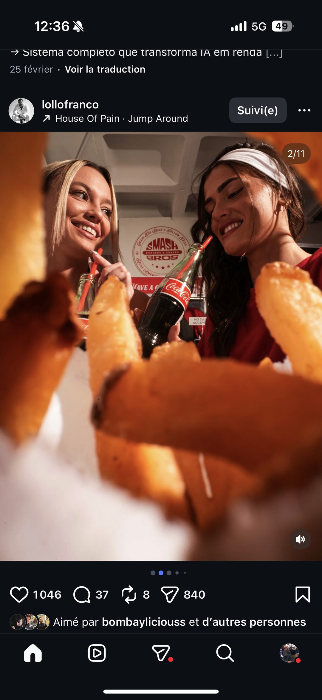 Smash Bros x Coca-Cola — gros plan frites et bouteilles en verre
