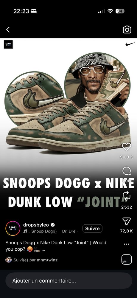 Nike Dunk Low x Snoop Dogg « Joint », coloris camouflage desert