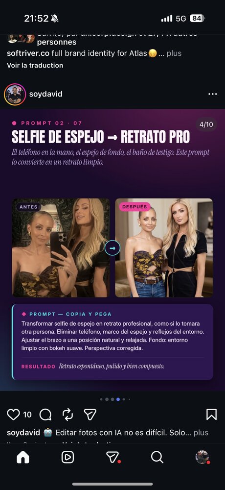 Prompt 2 — selfie miroir → portrait pro