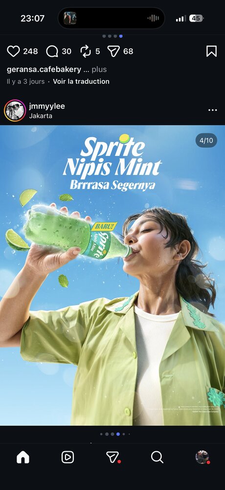 Sprite Nipis Mint, coulisses de tournage plateau