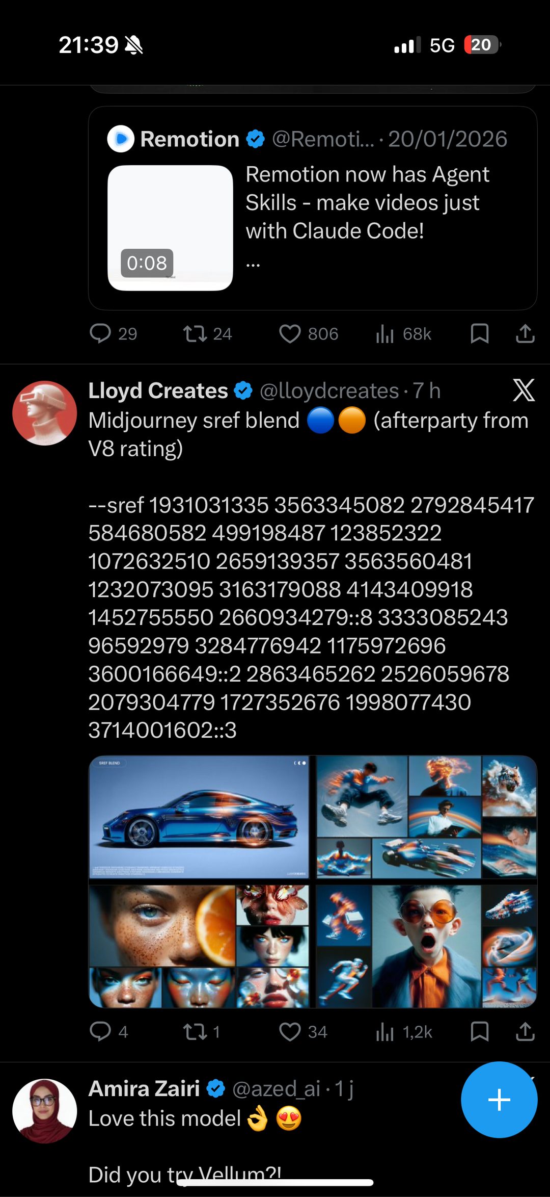 Blend de styles Midjourney voiture et portraits chromatiques