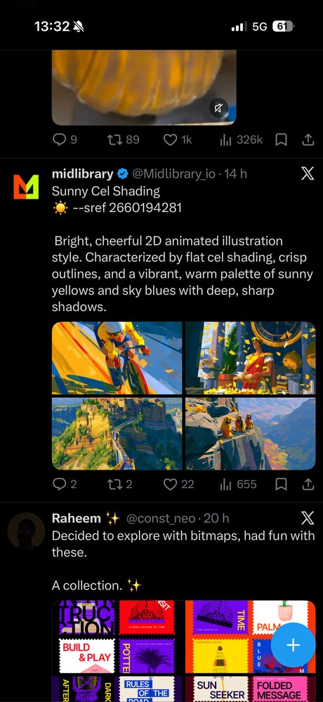 midlibrary — grille « Sunny Cel Shading », style 2D chaud