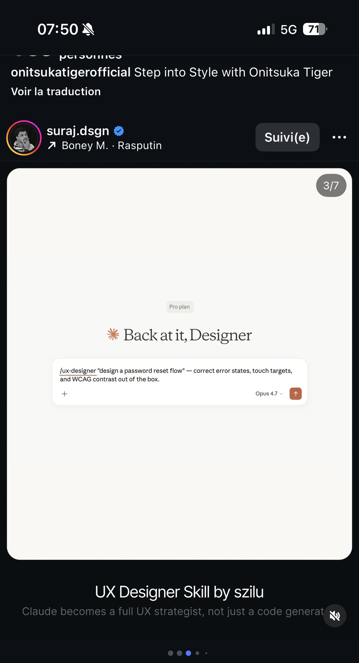 « /ux-designer “design a password reset flow” — correct error states, touch targets, and WCAG contrast out of the box » (UX Designer Skill by szilu)