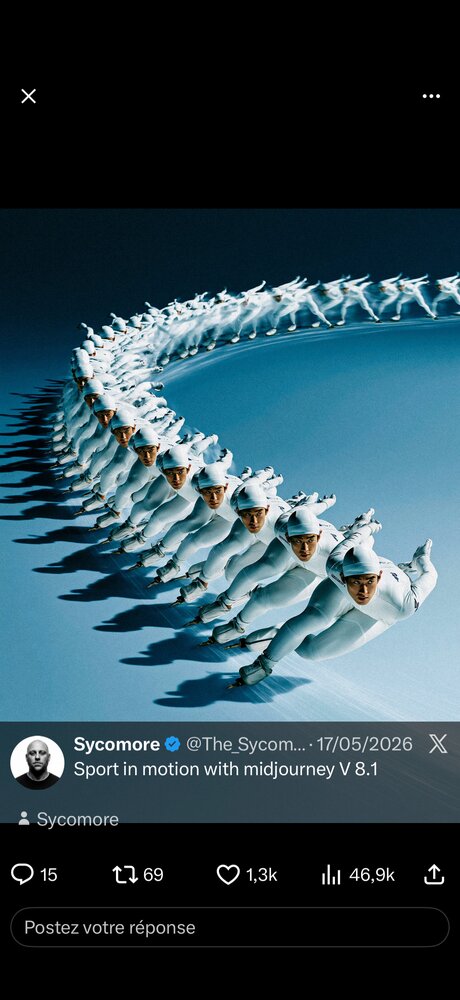 Patineurs de vitesse en ligne, effet de mouvement