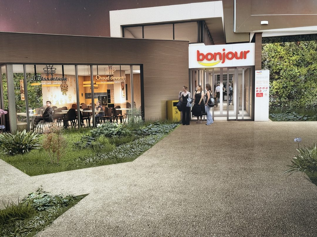 Rendu 3D concept boutique bonjour TotalEnergies vue 3
