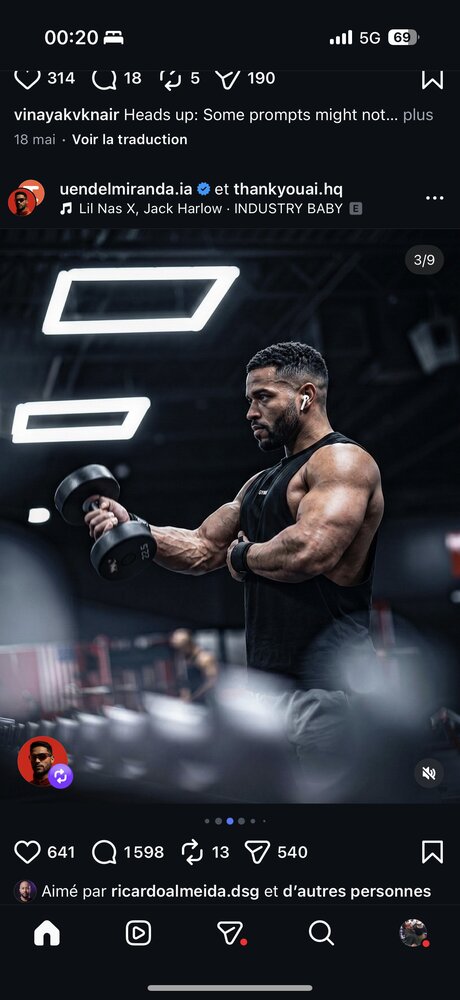 Portrait IA de bodybuilder en salle de sport