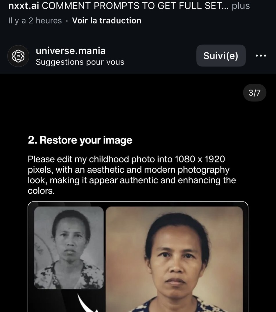 universe.mania — « 2. Restore your image », avant/après photo de famille