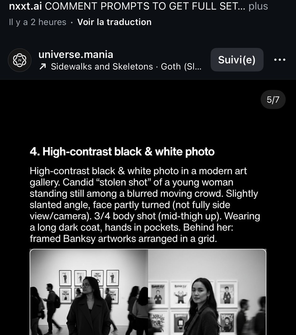 universe.mania — « 4. High-contrast black & white photo », exemple galerie Banksy