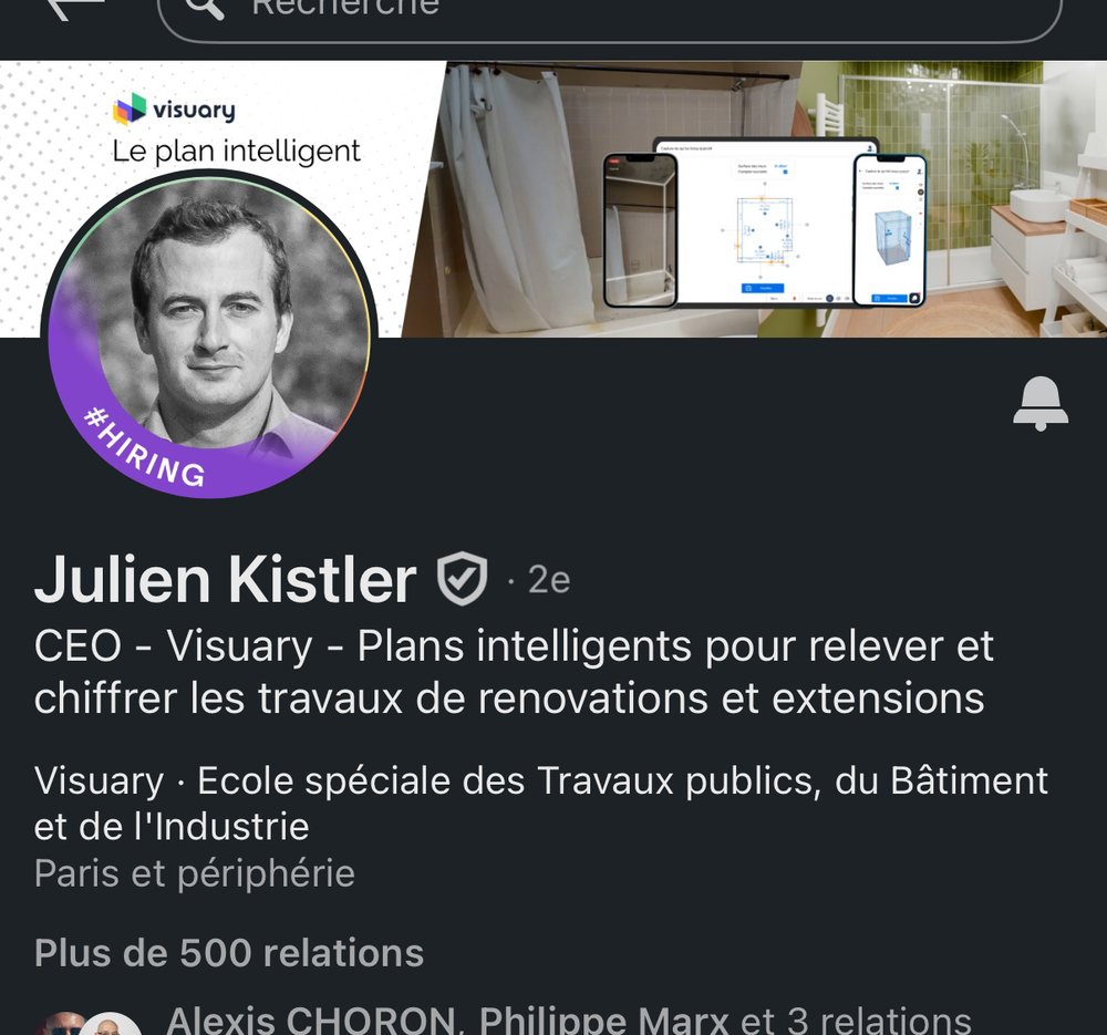 Visuary — bannière SaaS plans intelligents pour la rénovation