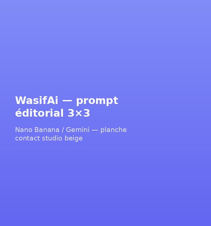 Prompt planche contact editoriale 3x3 Nano Banana