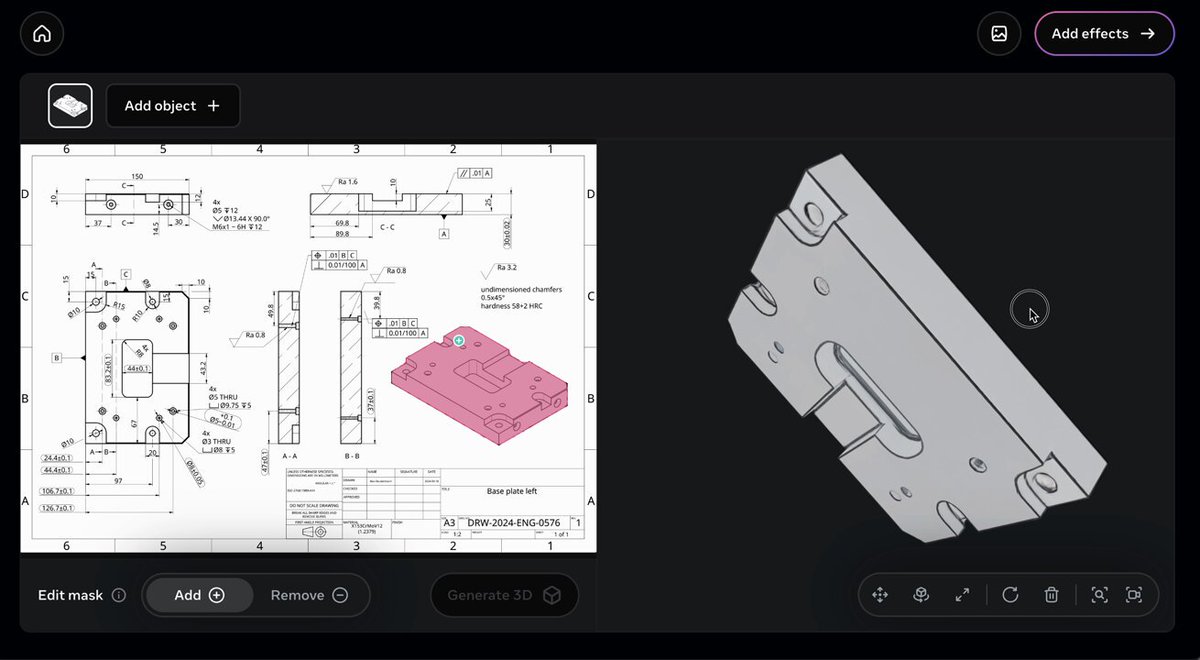 SAM3D 2D to 3D