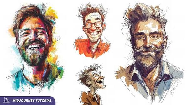 Prompt Midjourney pour un portrait façon croquis 3D « pop-ou