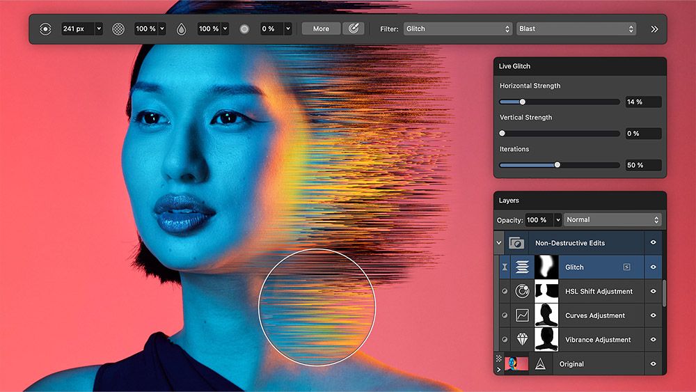 Photoshop / Affinity — outils de retouche